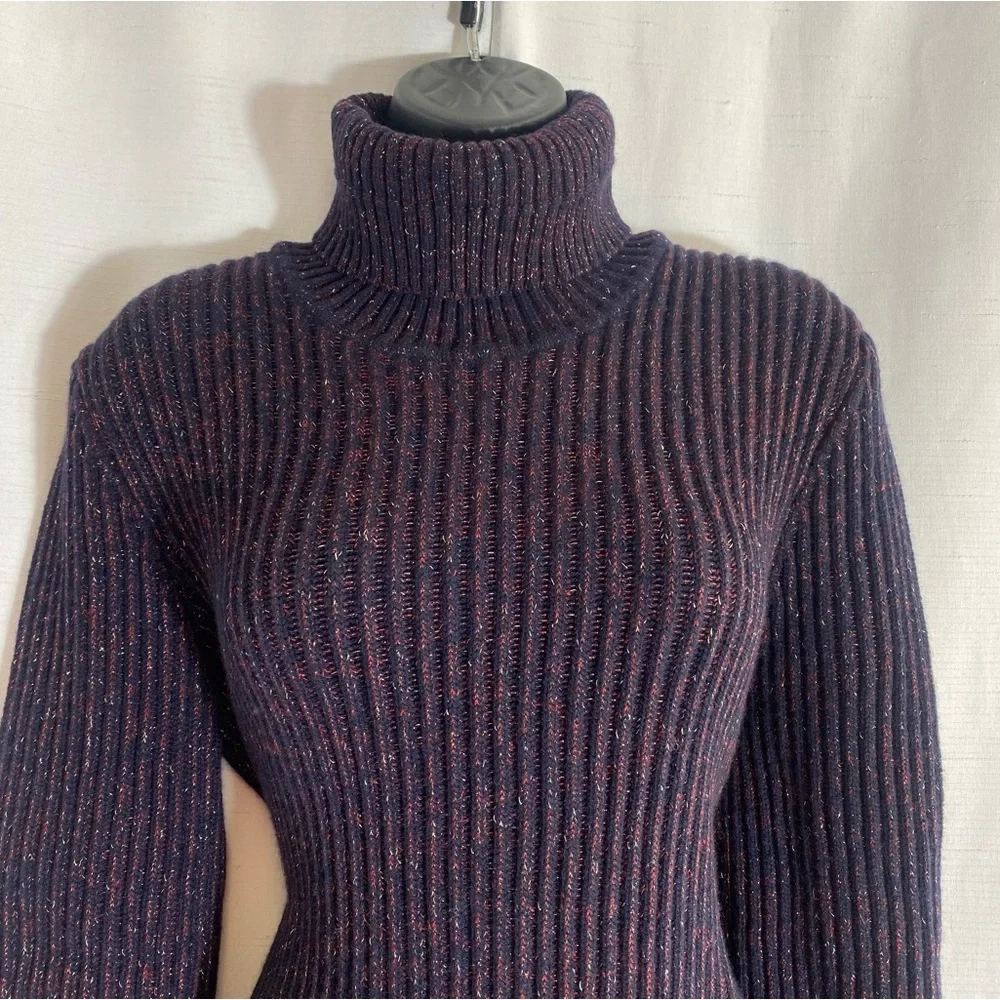 CHANEL DRESSES Roll Neck Sweater Dress Cashmere Blend Size 46 FRANCE